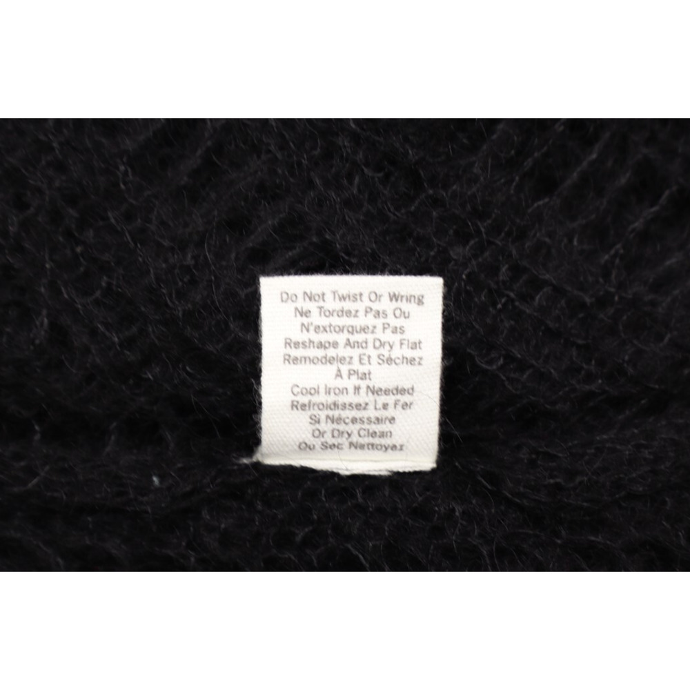 Urban Outfitters M Open Knit Mohair Blend Midi Dress Black Y2k Short Sleeve - Picture 9 of 10